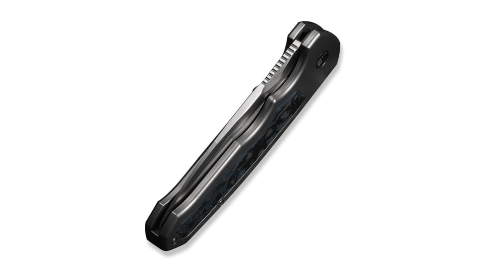 We Knife Co Ltd Starlash Flipper Knife Polished Bead Blasted Titanium Handle With Arctic Storm Fatcarbon Fiber Inlay 3.97inch Hand Rubbed Satin Bohler M390 Blade