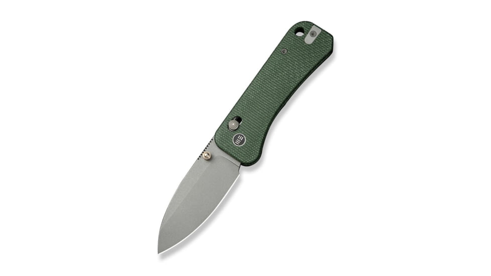 We Knife Co Ltd Weknife Banter 2 Thumb Stud &amp; Crossbar Lock Knife Green Canvas Micarta Handle - WE23075-3