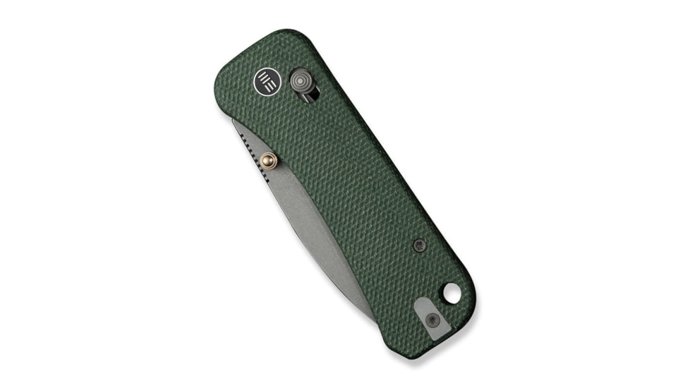 We Knife Co Ltd Weknife Banter 2 Thumb Stud &amp; Crossbar Lock Knife Green Canvas Micarta Handle - WE23075-3