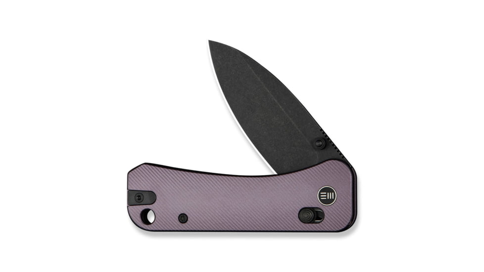 We Knife Co Ltd Banter 2 Folding Knife 2.87 in, CPM S35VN Steel Blade, Black Stonewash Drop Point Blade, Aluminum Purple Handle, WE23075-2