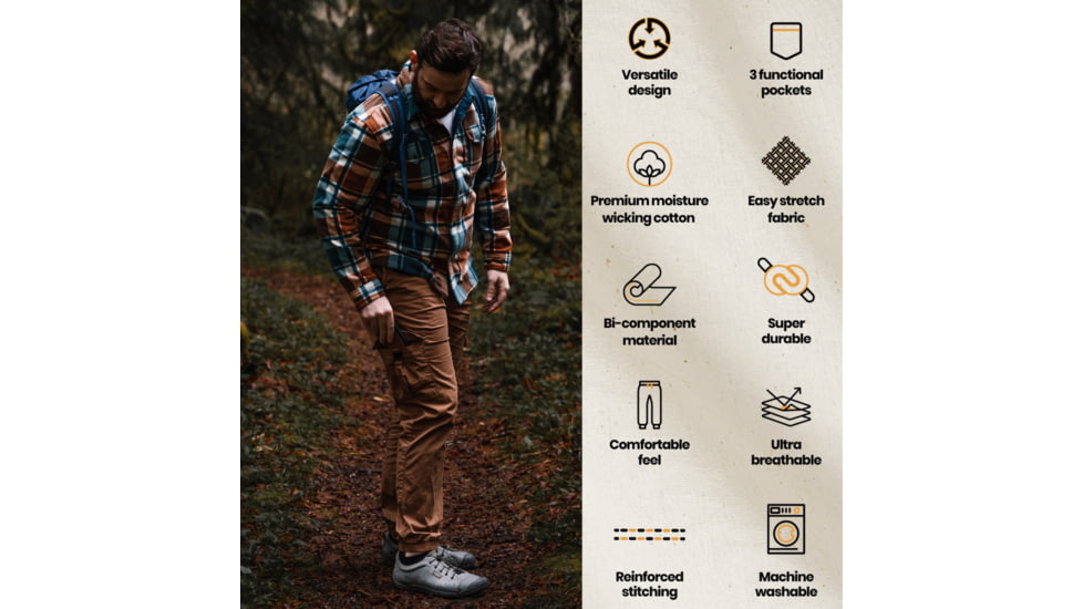 White Duck Cargo Stretch Jogger Pants - Mens, Caramel, Large, WD-JPC-CA-03