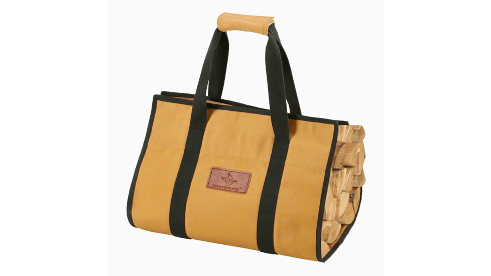 White Duck Firewood Log Carriers, Rectangle Shape, Tan, 39inx18in, FBA-CLR-3409