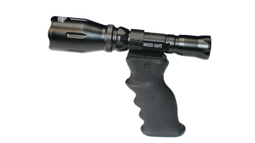 Wicked Hunting Lights Hand Grip w/ Light Mount for Hand Scanning, Black, W2047
