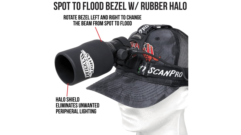 Wicked Hunting Lights ScanPro iC 3-Color-In-1 GEN4 LED Night Hunting Headlamp, Black, W2100