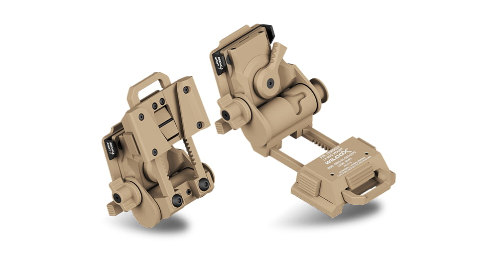 Wilcox G24 Night Vision Goggle Mount, Three Hole Shroud Standard/Lanyard/Cup, Tan, 28300G70-T