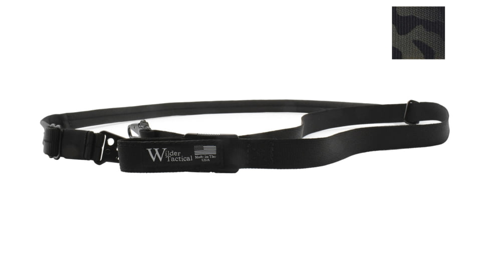 Wilder Tactical Minimalist Padded Sling, HK Hook, Multicam Black, MPSMCBHK