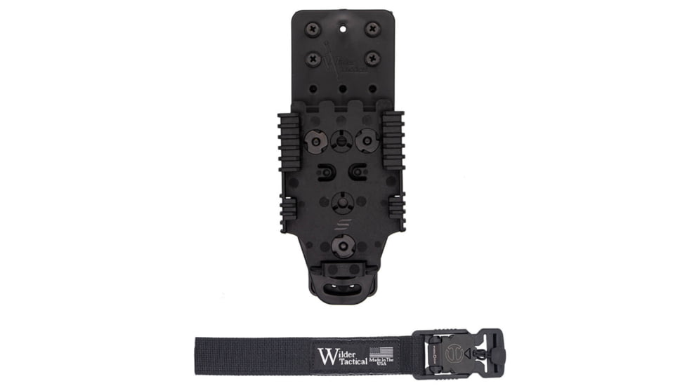 Wilder Tactical Multi Holster Platform w/QLS Receiver / 1in Web Strap, V Buckle, Left, Black, MHPBKQLSBK1VUABMC-LH
