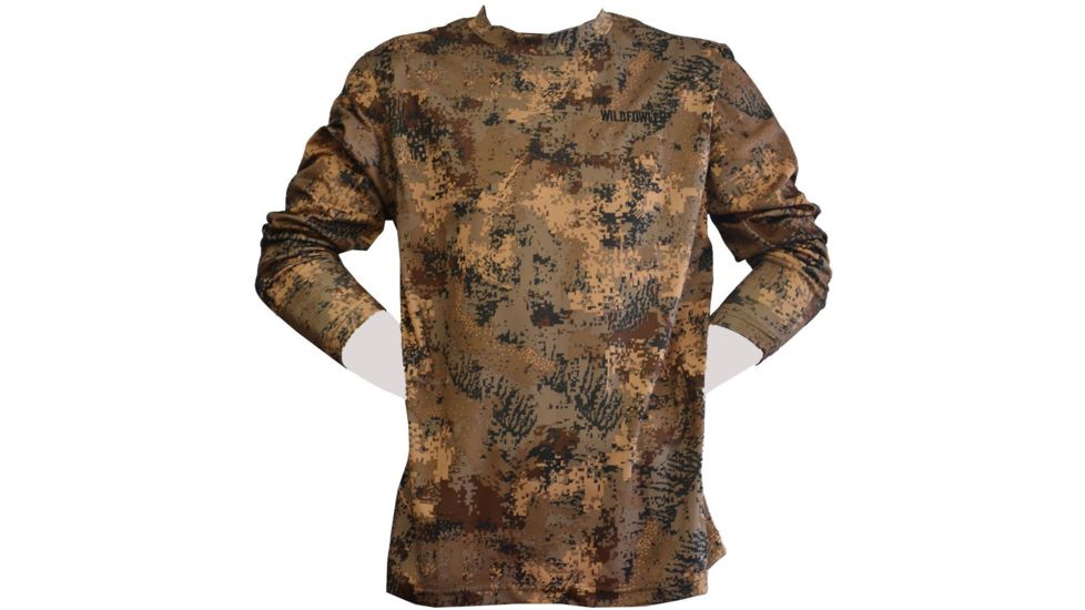 Wildfowler Quick-Dry Long Sleeve Mens T-Shirt, Digital Camo, Large, QDLT-DG-L