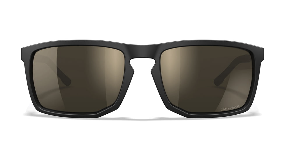Wiley X Active 6 Axe Captivate Pol Sunglasses, Matte Black Frame, Tungsteen Mirror Lens, AC6AXE04