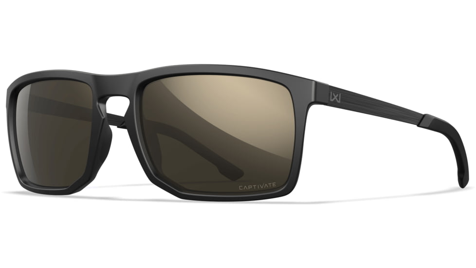 Wiley X Active 6 Axe Captivate Pol Sunglasses, Matte Black Frame, Tungsteen Mirror Lens, AC6AXE04