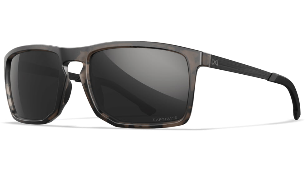 Wiley X Active 6 Axe Captivate Pol Sunglasses, Matte Tortoise Brown, Black Mirror Lens, AC6AXE05