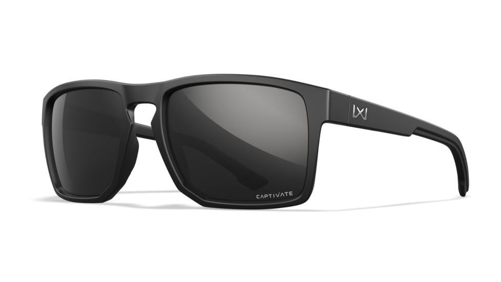 Wiley X WX Founder Active 6 Sunglasses, Captivate Polarized Black Mirror/Matte Black Frame, AC6FND05