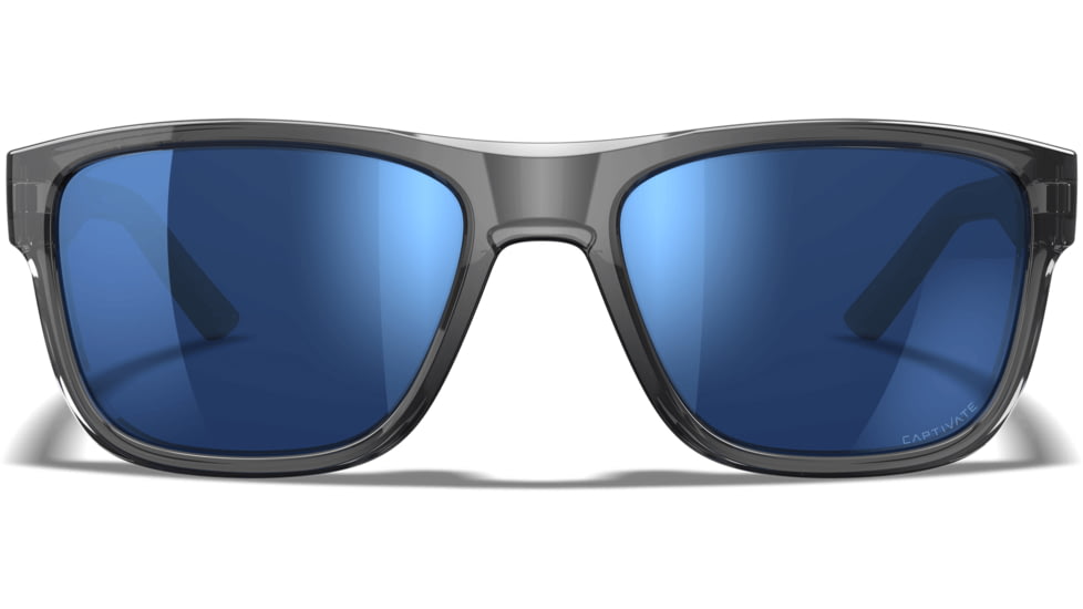 Wiley X Active 6 Ovation Matte Sunglasses, Capture Polar Blue Mirror, Crystal Dark Grey Lens, AC6OFN19