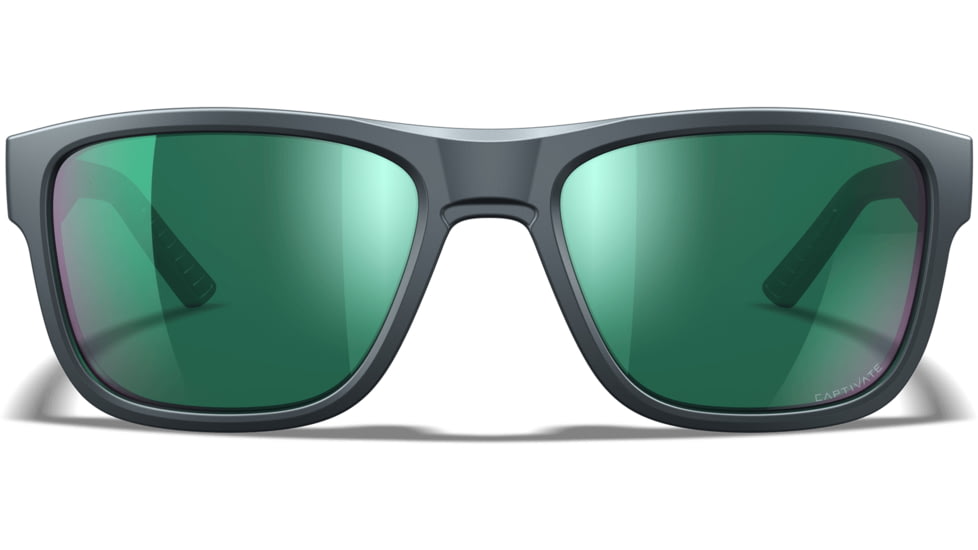 Wiley X Active 6 Ovation Matte Sunglasses, Polar Green Mirror, Graphite Grey Lens, AC6OVN17