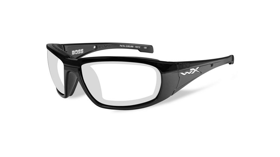 Wiley X Boss Single Vision Prescription Sunglasses, Gloss Black Frame, CCBOS01FSV
