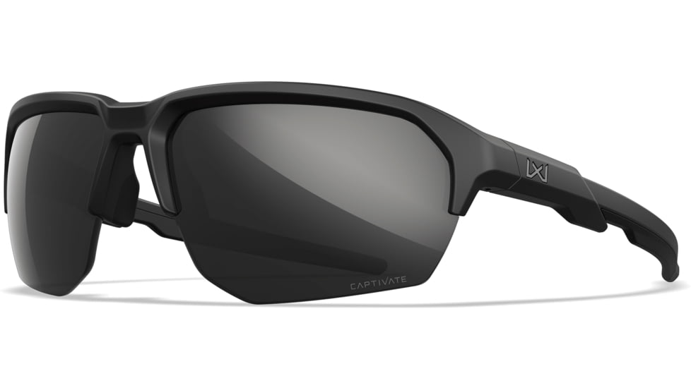 Wiley X Changeable Series Jakl Captivate Non-Pol Sunglasses, Matte Black Frame, Black Mirror Lens, CHJKL05
