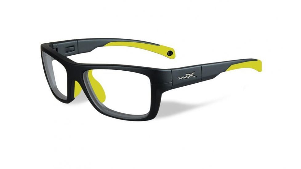 Wiley X Crush Bifocal Prescription Sunglasses, Matte Grey / Neon Yellow Frame, YFCRS04BI