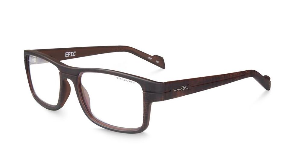 Wiley X Epic Safety Glasses, Matte Hickory Frame, No Polarized Lens WSEPC04