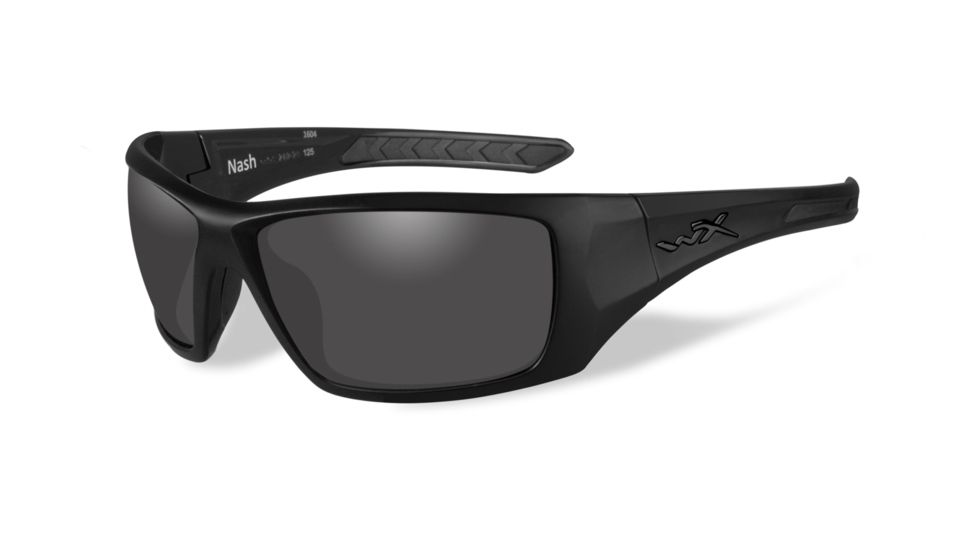 Wiley X Nash Single Vision Prescription Sunglasses, Matte Black Frame, ACNAS01SV