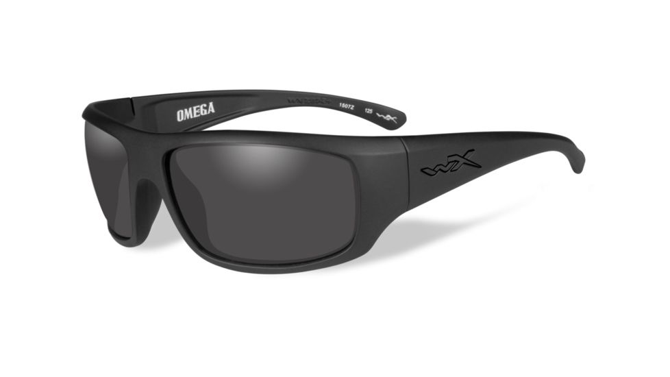 Wiley X Omega Single Vision Prescription Sunglasses, Matte Black Frame, ACOME01SV