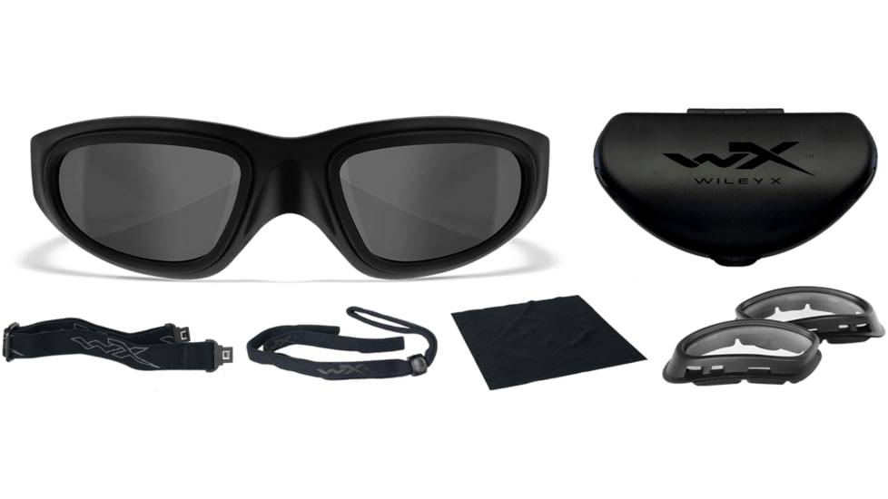 Wiley X SG-1 Goggle - 2 Lens Package, 1 Matte Black Frame w/Smoke Grey,Clear Lens, 71