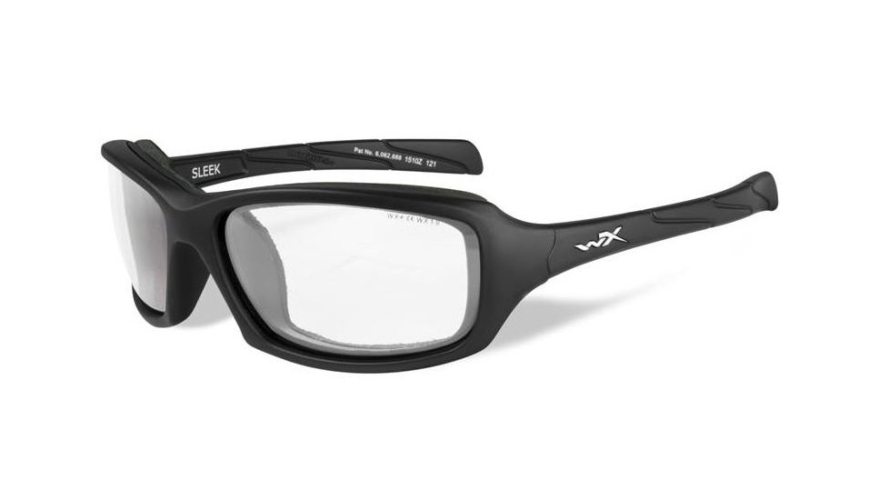 Wiley X Sleek Sunglasses-Matte Black Frame-Clear Lens CCSLE03
