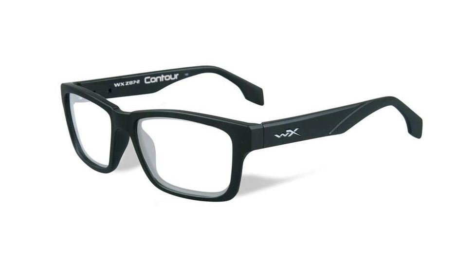 Wiley X WX Contour Single Vision Prescription Eyeglasses, Matte Black Frame, WSCON01SV