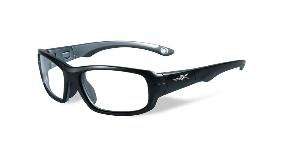 Wiley X Youth Force Gamer Sunglasses,Matte Black/Dark Silver,Clear Lens YFGAM01