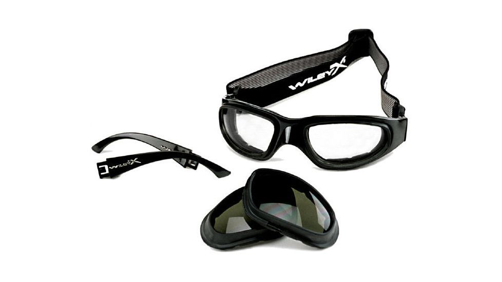 USED Wiley X SG-1 Goggle -2 Lens Package, 1 Matte Black Frame w/Smoke Grey,Clear Lens, SG-1M Asian Fit, EDEMO1