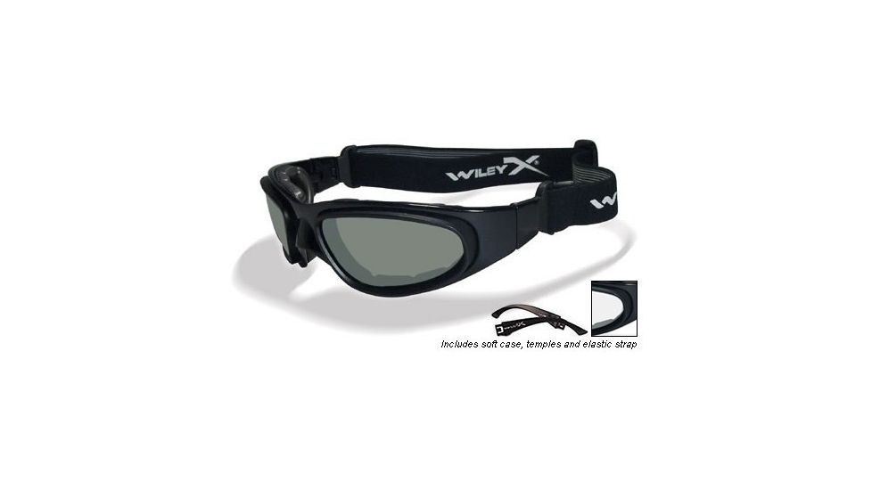 Wiley X SG-1 Sunglasses/Goggles, Matte Black Frame, Smoke-Clear Lenses