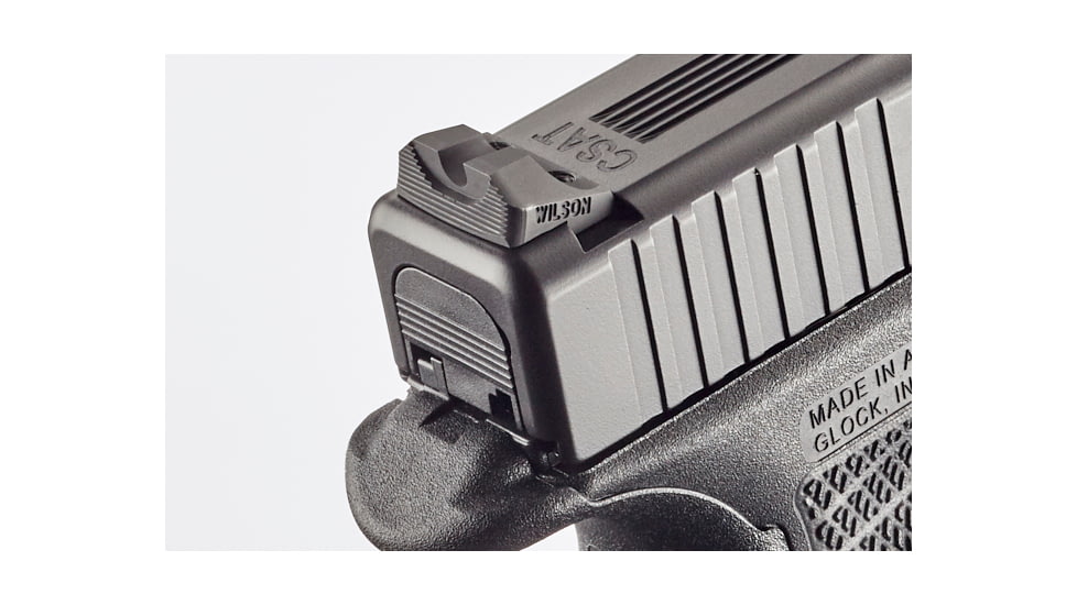 Wilson Combat Battlesight Rear Sight for Glock, U-Notch, Serrated Blade, Black, 933B