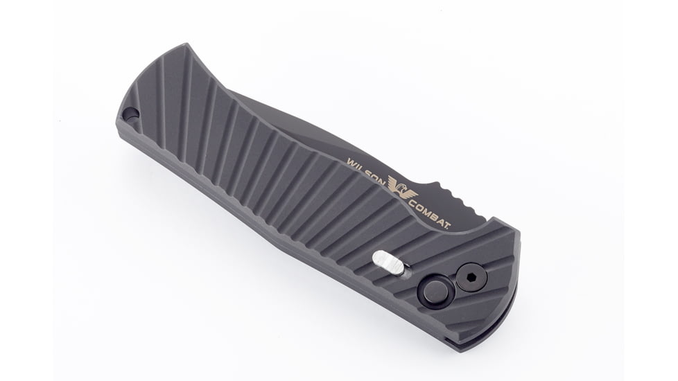 Wilson Combat Pro Tech, Eagle Automatic by Les George, Matte Black DLC Blade Finish, Serrated, Matte Black, WTK-EAGLE-AB-S