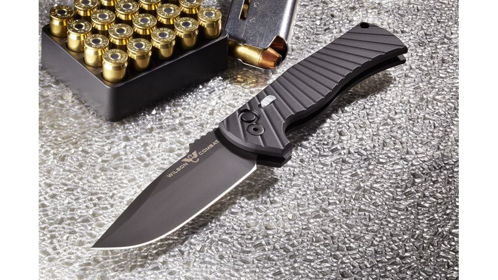 Wilson Combat Pro Tech, Eagle Automatic by Les George, Matte Black DLC Blade Finish, Matte Black, WTK-EAGLE-AB