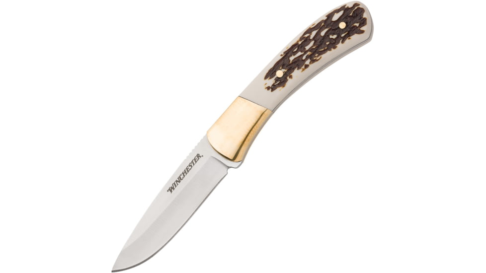 Winchester Knife 7'' Oal Fixed Ss/stag Handle W/sheath