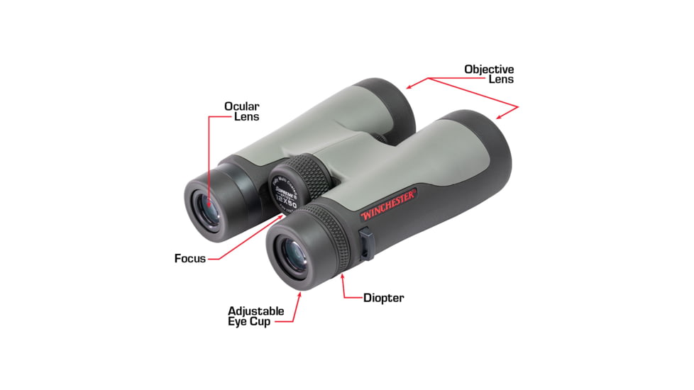Winchester Supreme Optics 10x42mm Binocular, Black/Gray, W12-1042