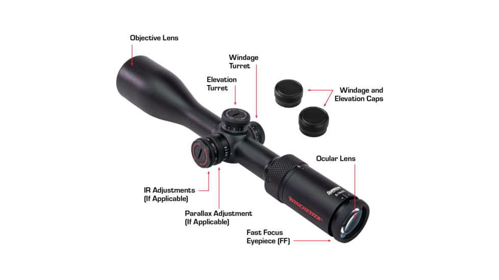 Winchester Supreme Optics 3.5-10x50mm Riflescope, Black, 3.5-10x50