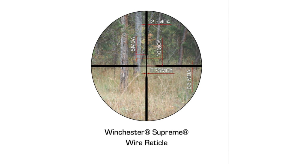 Winchester Supreme Optics 3-9x40mm Riflescope, Black, 3-9x40