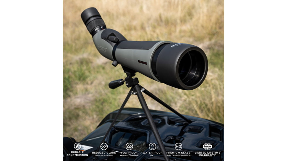 Winchester Supreme Optics W20-60x80mm Spotting Scope, Angled, Black/Gray, WQ-SS-SPRM13-20-60x80