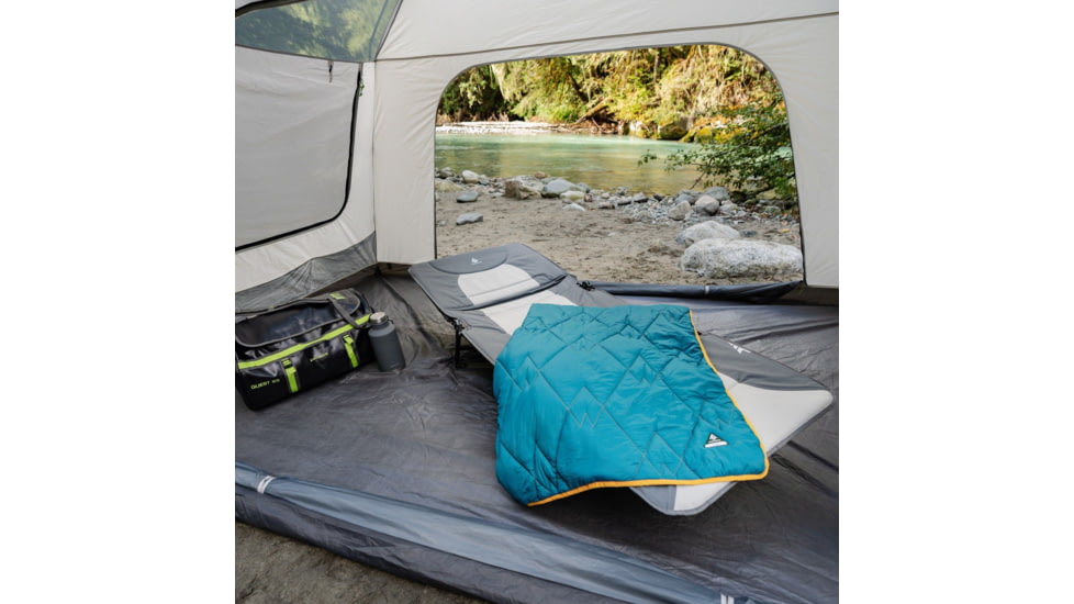 Woods Portable Quick Set-up Folding Adjustable 2-in-1 Camping Lounger/Cot, Gray, CTI0765535