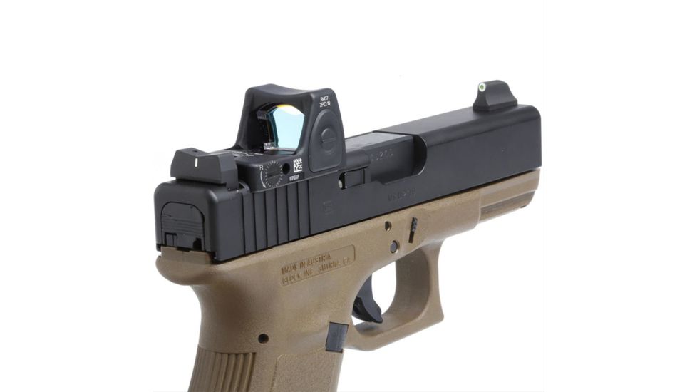 XS Sight Systems DXW Standard Dot for Glock Suppressor Height 17,19,22-24,26,27,31-36,38, Tritium Front, White Stripe Rear GL-0004S-4