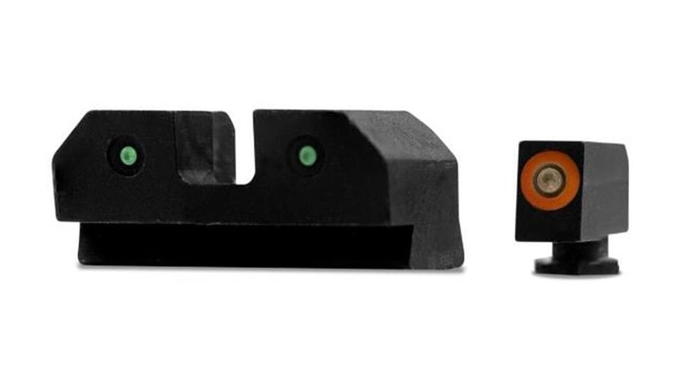 XS Sight Systems R3D Night Sights, Tritium, Orange, Glock 42/ 43/ 43X/ 48, Black, GL-R014P-6N