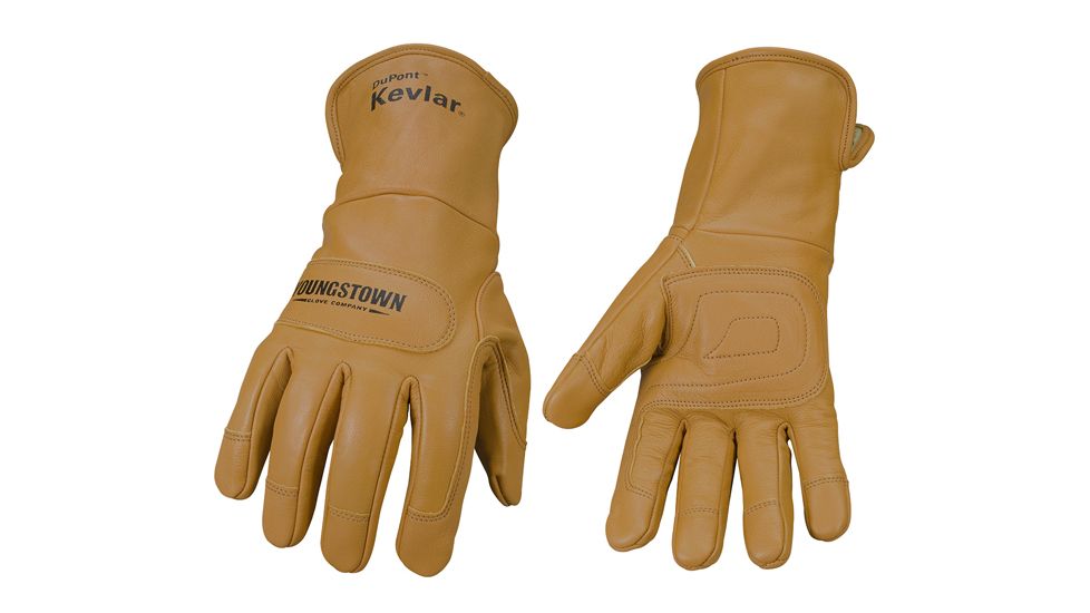 Youngstown Glove Company FR Leather Utility Lined with Kevlar, Tan, Small 11-3280-60-S