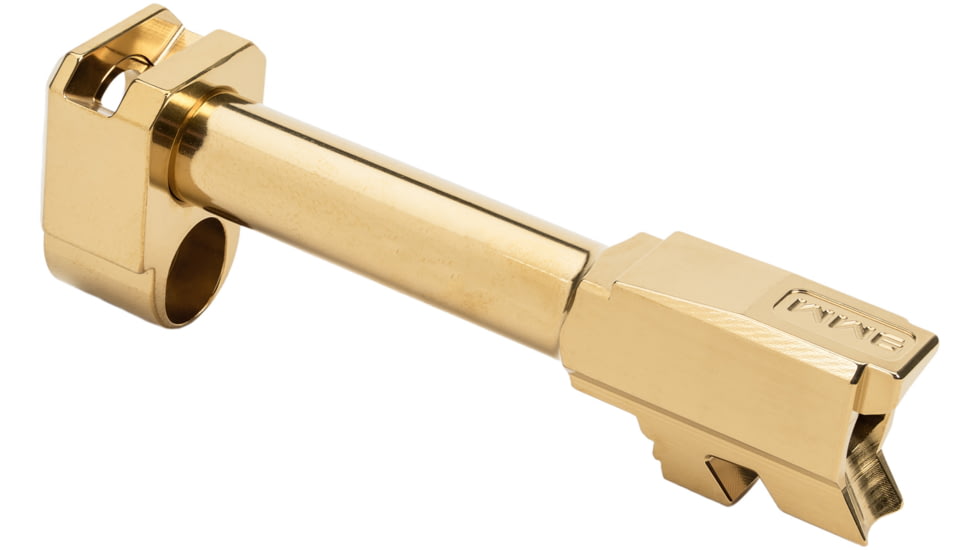 Zaffiri Precision Threadless Glock 43/43X 9mm Luger Compensator And Non-Threaded Pistol Barrel, 3.9 inch, 1-10 Twist, Titanium Nitride, Gold, ZP.43BTCG