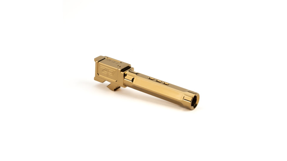Zaffiri Precision Top Ported Glock 19 Gen 3, Glock 19 Gen 4 9mm Luger Non-Threaded Pistol Barrel, 3.90in, 1-10 RH Twist, PVD, Gold, BA-G19G14-TP-GLD