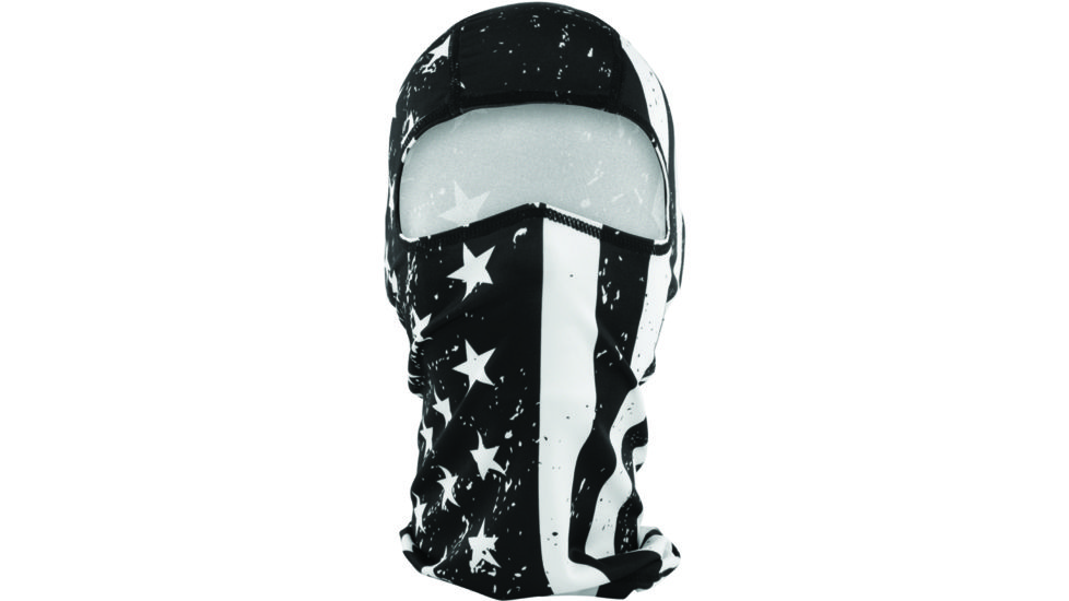 Zan Headgear Balaclava, Polyester, B and W Flag, WBP091