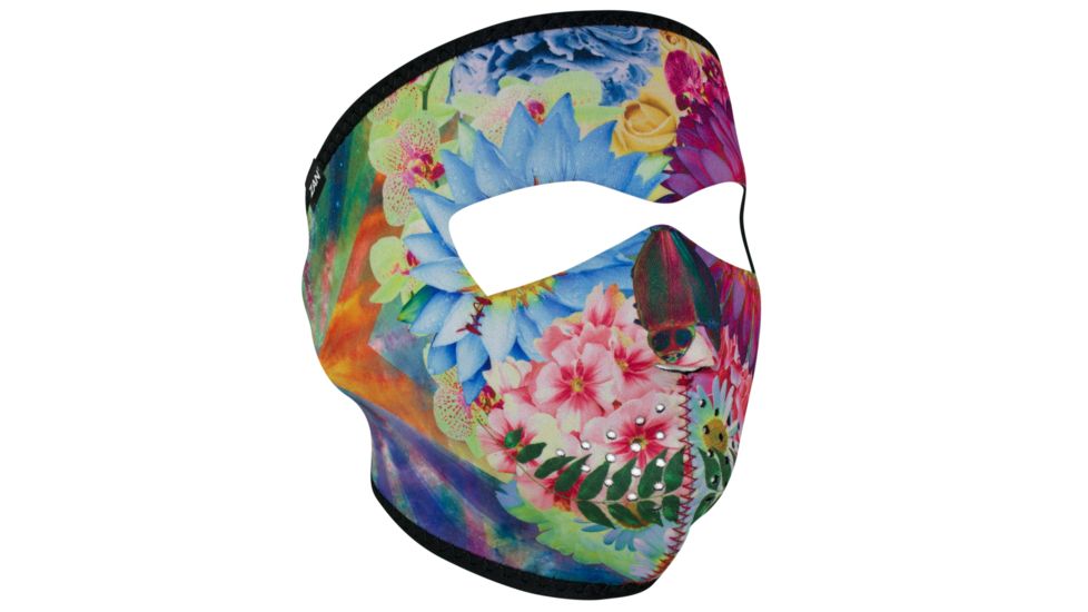 Zan Headgear Full Mask, Neoprene, Flower Skull, WNFM182
