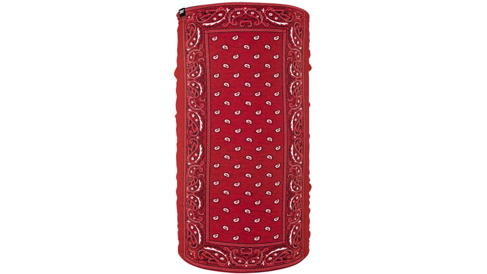 Zan Headgear Fleece Lined Motley Tube, Red Paisley, Fleece, TF106