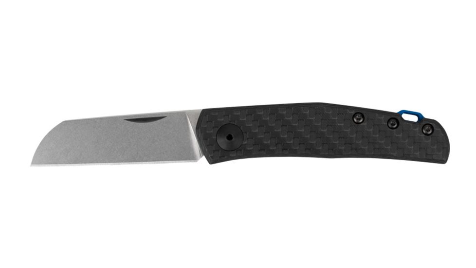 Zero Tolerance Anso Manual Folding Knife, 2.6in, CPM 20CV Steel, Sheepsfoot, Stonewashed finish, Carbon fiber Handle, 0230