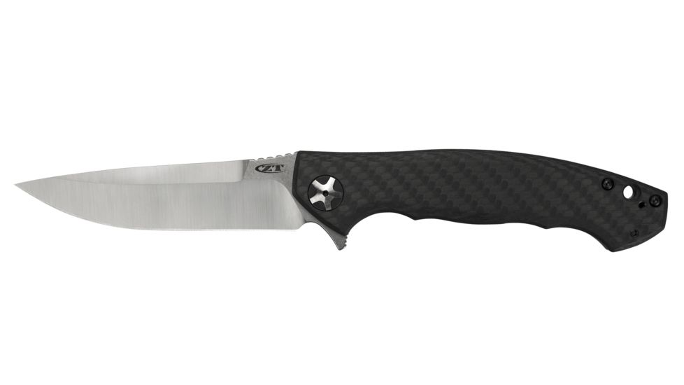 Zero Tolerance Large Sinkevich Carbon Fiber Folding Knife,4in,Drop Point,Stonewash and Satin,Black,Carbon Fiber Handle, 0452CF