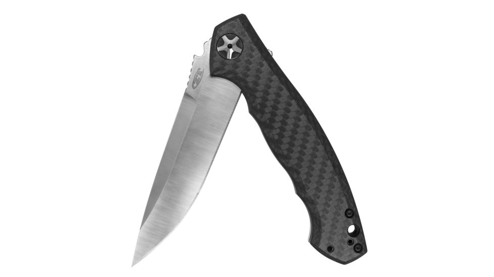 Zero Tolerance Large Sinkevich Carbon Fiber Folding Knife,4in,Drop Point,Stonewash and Satin,Black,Carbon Fiber Handle, 0452CF